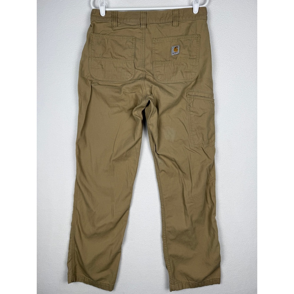 Carhartt Canvas Work Pant Mens 32x32 Tan Rugged Flex Relaxed Fit BN2291-M - Picture 3 of 11